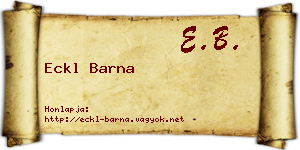 Eckl Barna névjegykártya
